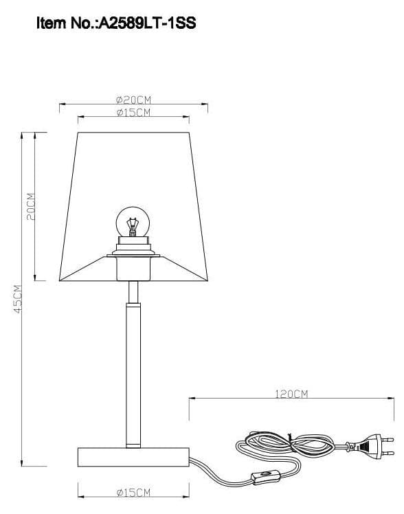 Arte Lamp A2589LT-1SS Настольные лампы декоративные — миниатюра 3