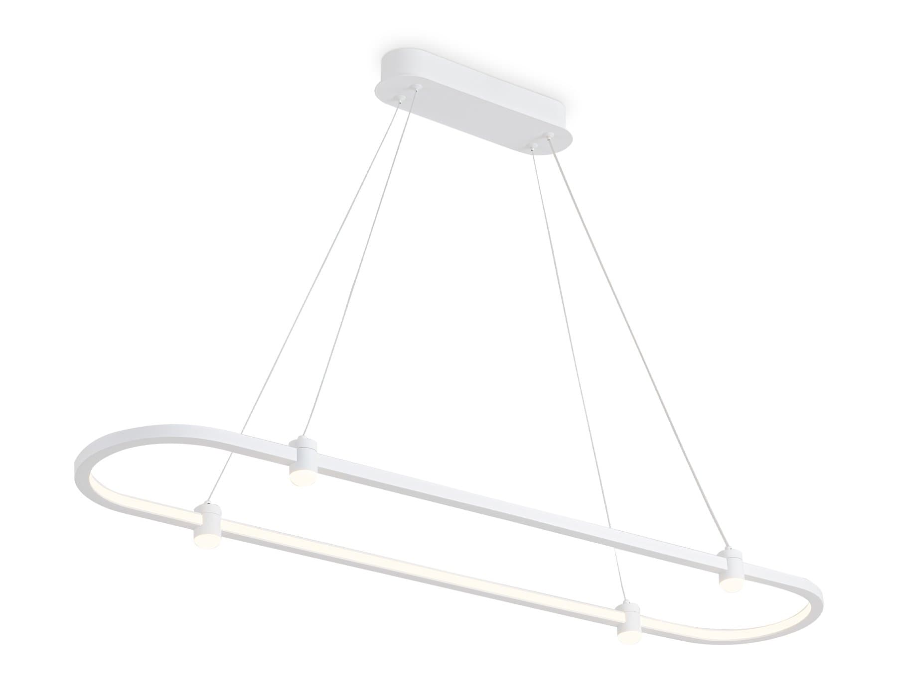 Ambrella Светильник подвесной светодиодный FL5588/1+4 WH белый 30W 3000K/4200K/6400K 1000*200*1300 (без ПДУ) — миниатюра 1