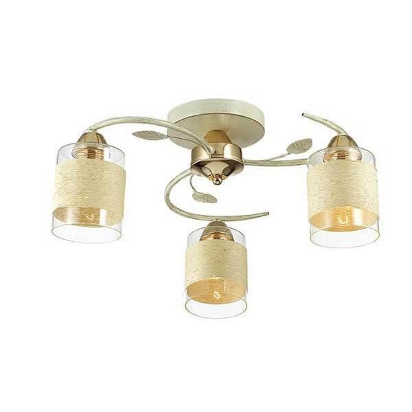 Lumion 3029/3C LN16 126 золото/беж/стекло/декор.тесьма Люстра потолочная E27 3*60W 220V FILLA — миниатюра 1