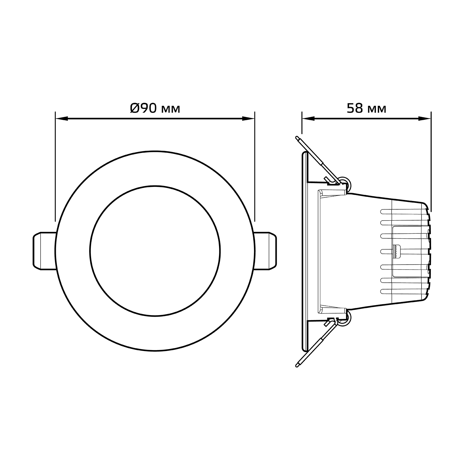 Gauss Светильник Кругл. Белый, 7W,90х90х56, Ø65мм, 520 Lm LED 4000K 946411207 — миниатюра 4