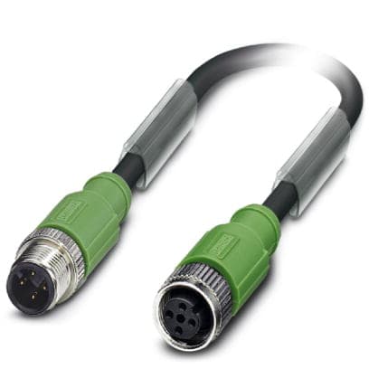 Phoenix Contact SAC-4P-M12MS/0,6-PUR/M12FSSHBK Кабель для датчика / исполнительного элемента 1553899