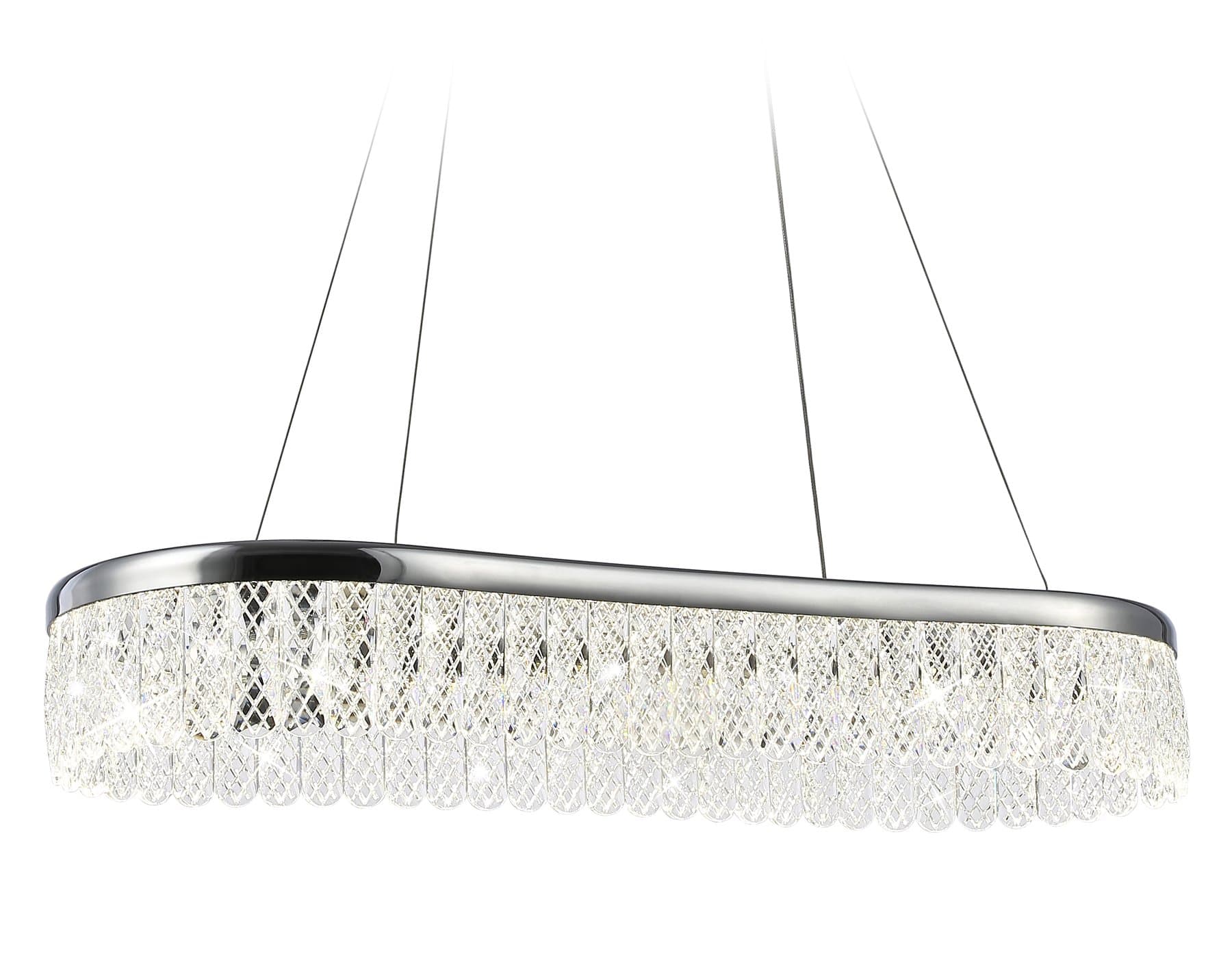 Ambrella Подвесной светодиодный светильник с хрусталем TR49733 CH хром 38W 3000K/4200K/6400K 800*300*980 (Без ПДУ)