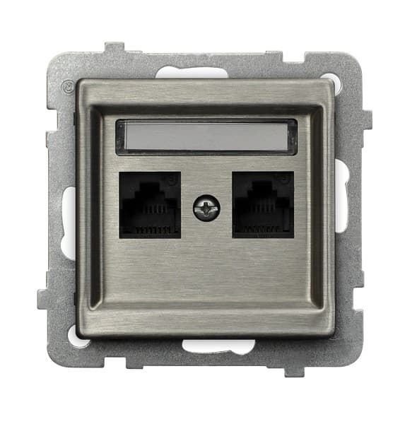 Ospel Розетка компьютерная, двойная, кат. 5e MMC GPK-2RM/K/m/37