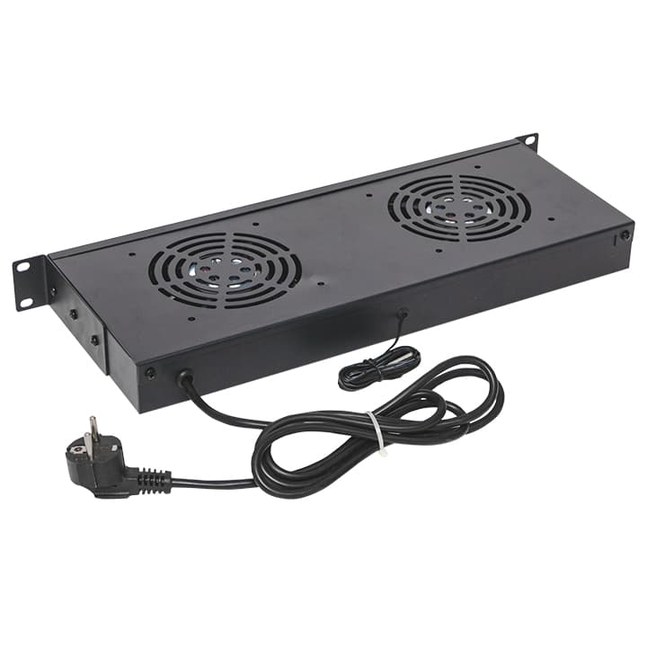 EKF Блок охлаждения TERACOM PRO 1U 2 вентилятора с выключателем и электронным термостатом чёрный — миниатюра 6