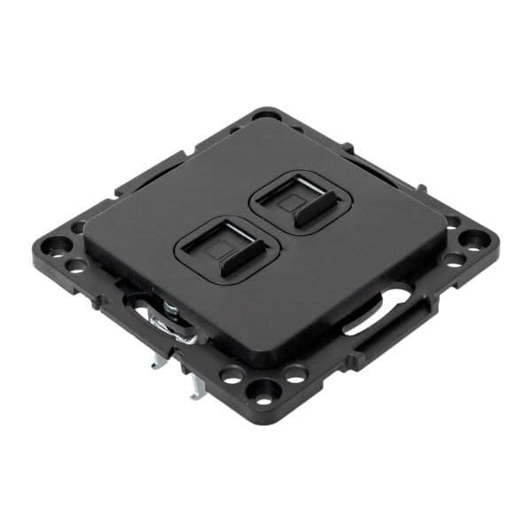 EKF Стокгольм Механизм Розетки RJ-45 2-местной черный — миниатюра 7