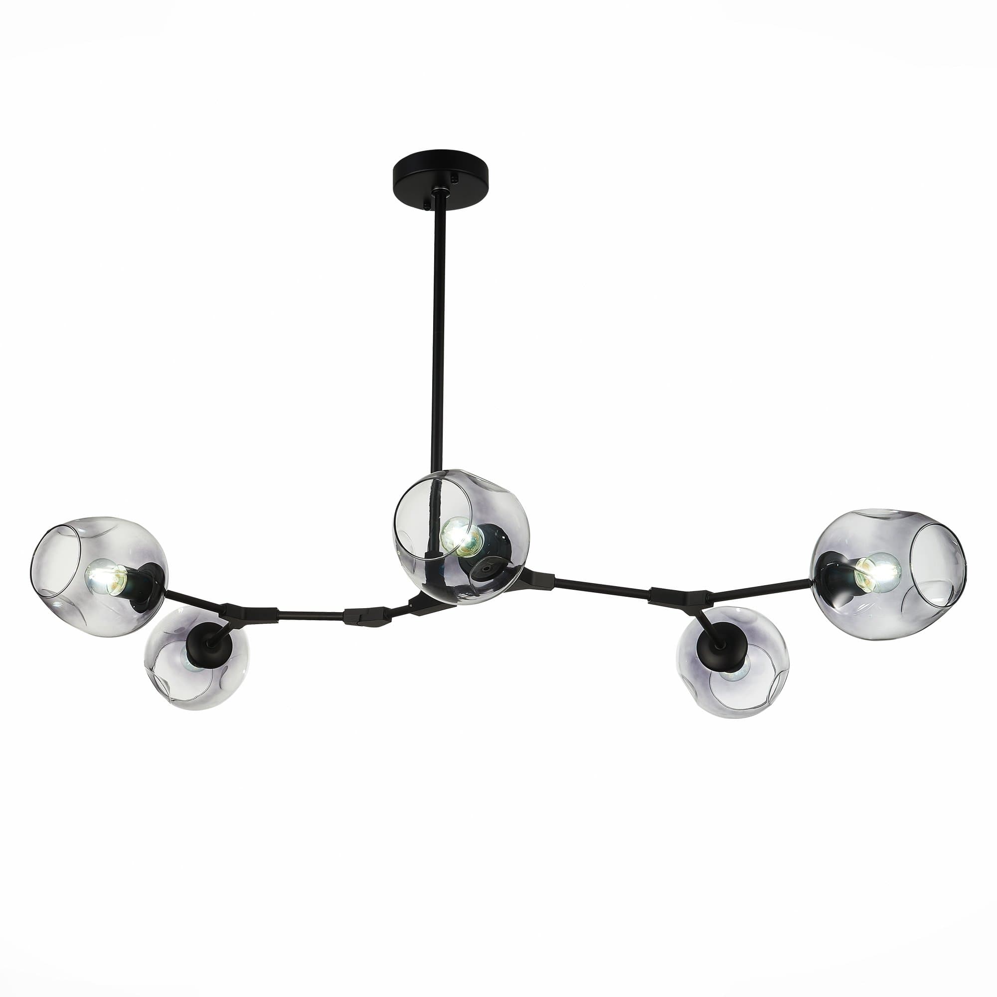 Evoluce SLE154843-05 Светильник подвесной Черный/Дымчатый E27 5*40W