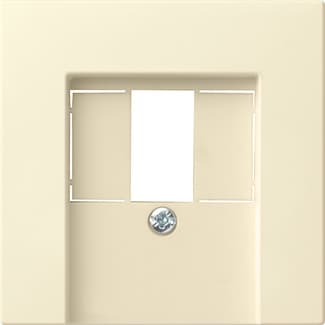 Gira S-55 Крем глянц Накладка ТЛФ розетки TAE, аудиорозетки(110910),USB (107000) с шильдиком 027601 — миниатюра 2