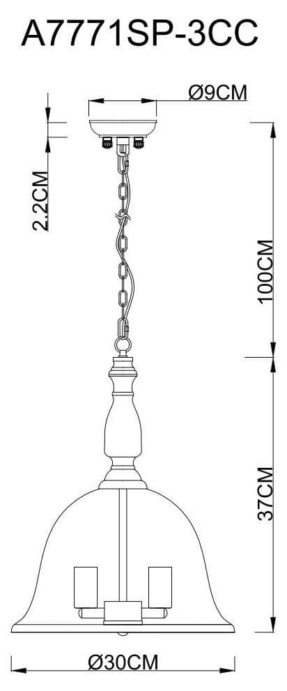 Arte Lamp A7771SP-3CC Подвесы — миниатюра 4