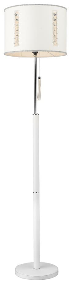 Wertmark WE393.01.005 Торшер Хром, Белый/Белый, Прозрачный E27 1*40W