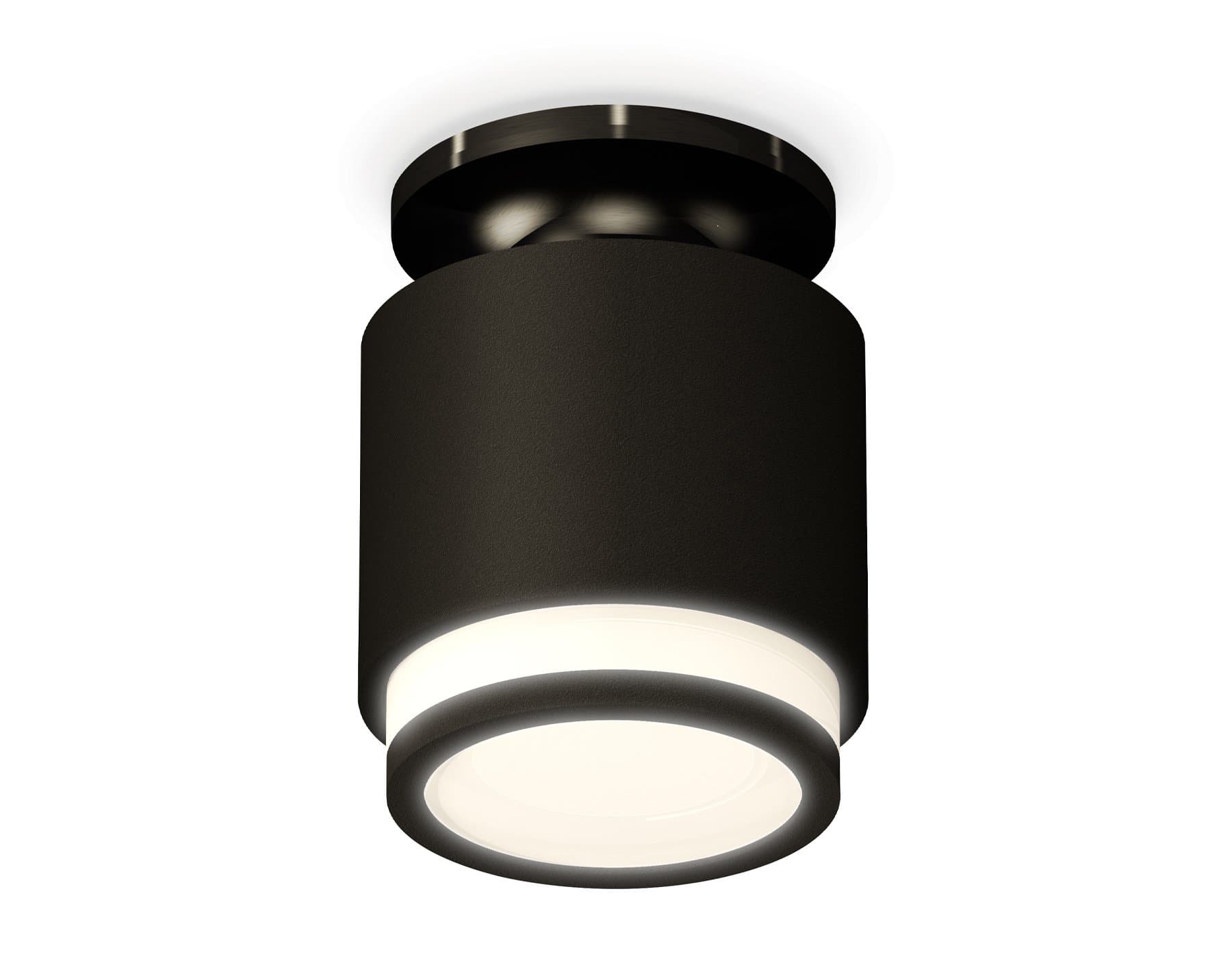 Ambrella Комплект накладного светильника с акрилом XS7511063 SBK/PBK/FR черный песок/черный полированный/белый матовый MR16 GU5.3 (N7926, C7511, N7121 — миниатюра 1