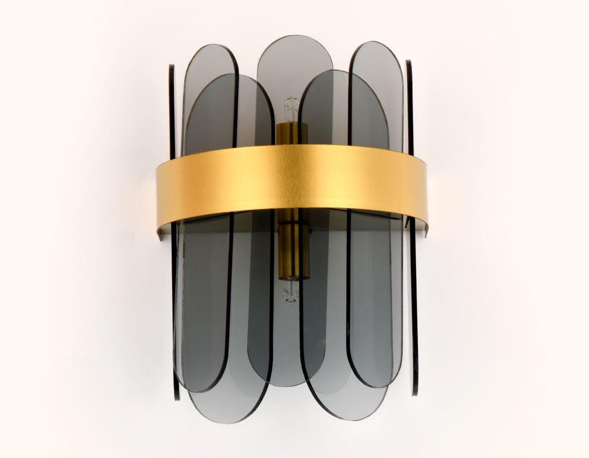 Ambrella Настенный светильник с хрусталем TR5348/2 GD/SM золото/дымчатый G9/2 max 40W 270*200*140 — миниатюра 4
