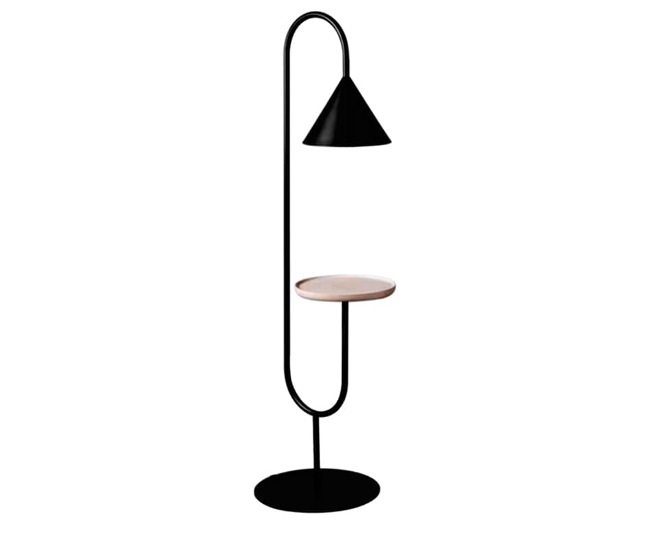 Kink Light 07053-F,19 Торшер Дион черный d31 h151 E27 1*40W с беспроводной зарядкой