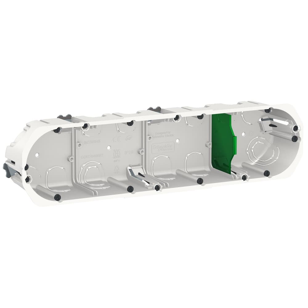 Schneider Electric Коробка 4 поста глубина 50мм д/полых стен белая