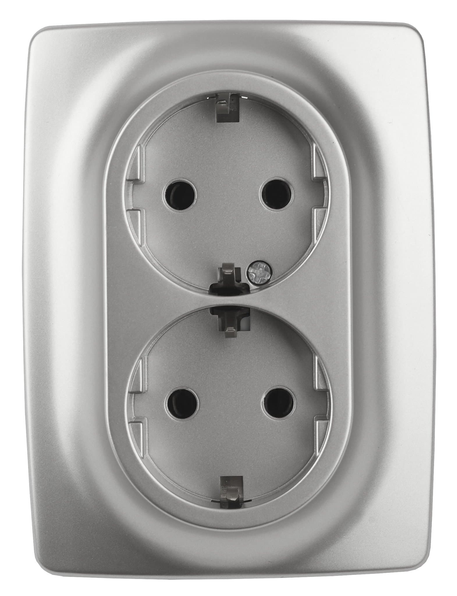 ЭРА 12-2106-03 Розетка 2X2P+E Schuko, 16A-250В, IP20, 12, Алюминий