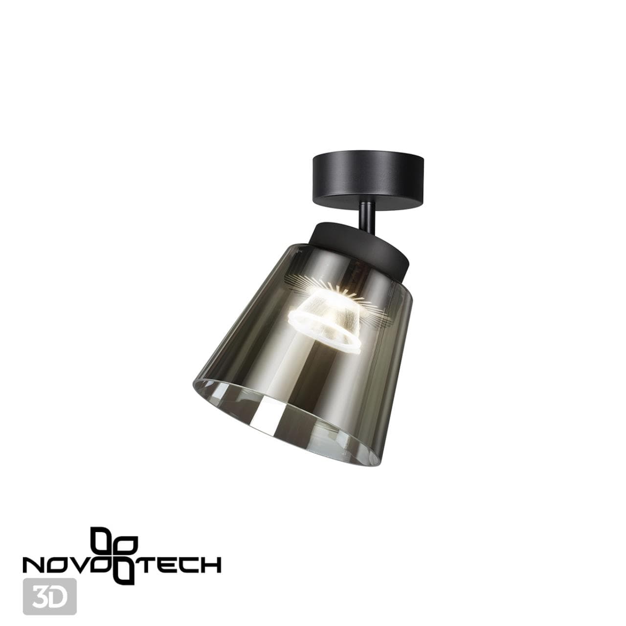 Novotech 358644 OVER NT21 000 корпус черный/плафон дымчатый Светильник накладной светодиодный IP20 LED 4000K 24W 175-245V ARTIK