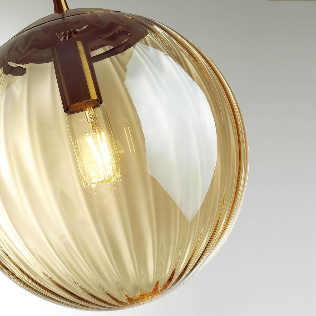 Odeon Light 4755/1 ODL21 янтарный/бронзовый Подвес E27 60W KATA — миниатюра 4