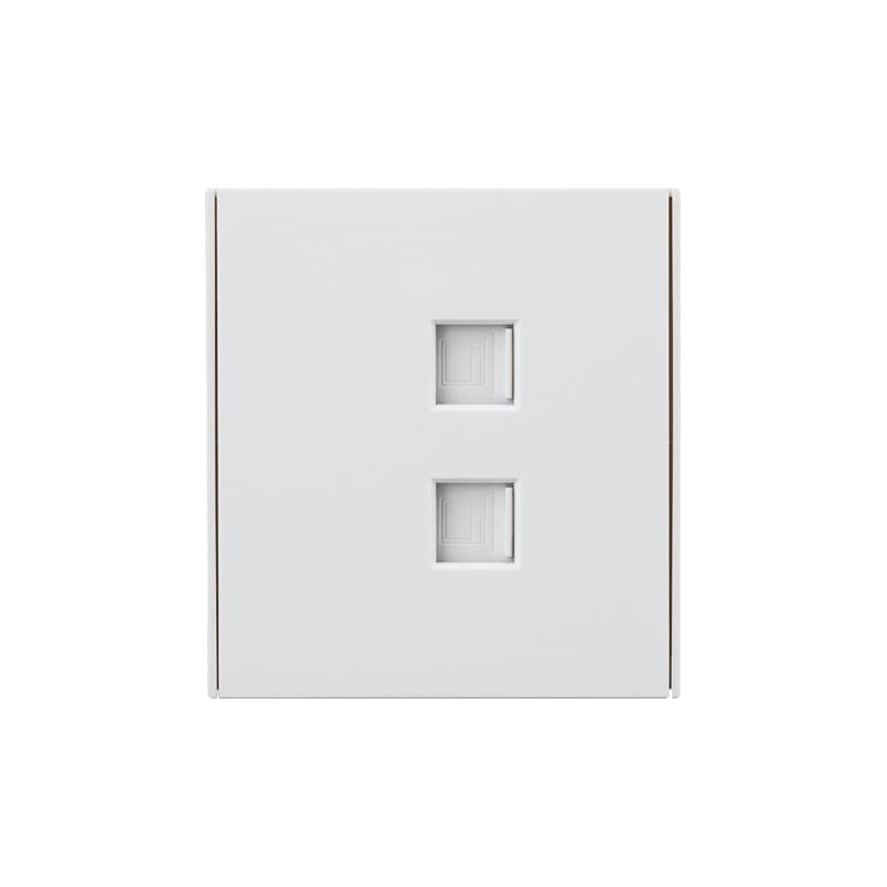 KRANZ STRONG Розетка компьютерная двойная RJ45+RJ45 кат6 с/у жемчуг , с 1-пост. рамкой