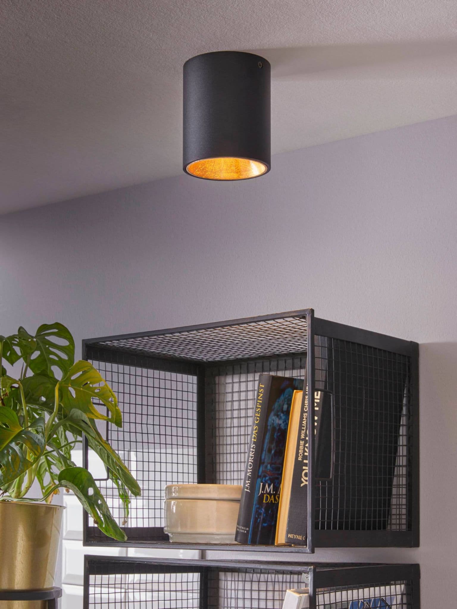 Eglo Светодиодный потолочный светильник POLASSO, 1х3,3W (LED), Ø100, черный, золотой 94502 — миниатюра 2