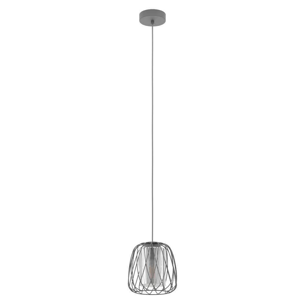 Eglo 99705 Подвесной потолочный светильник (люстра) FLORESTA, 1x40W, E27, H1100, Ø195, сталь/стекло, черный/серый