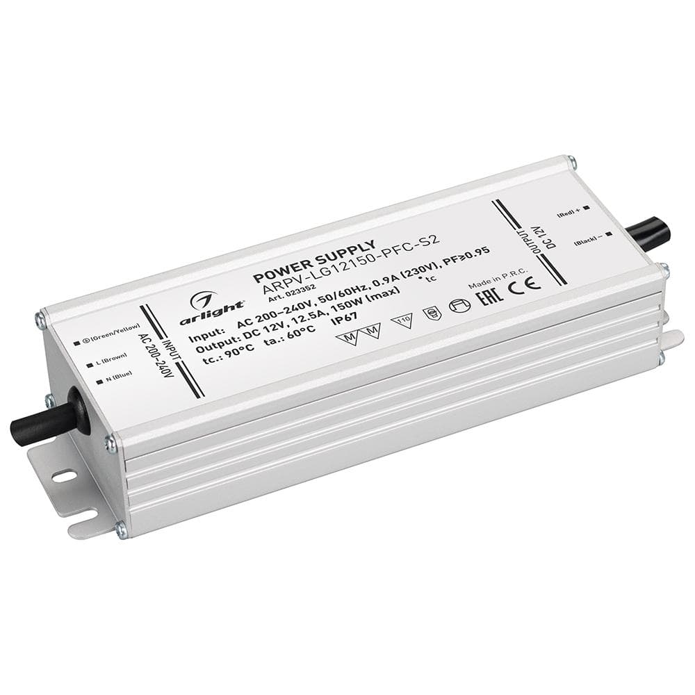 Arlight Блок питания ARPV-LG12150-PFC-S2 (12V, 12.5A, 150W) (IP67 Металл, 5 лет) 023352
