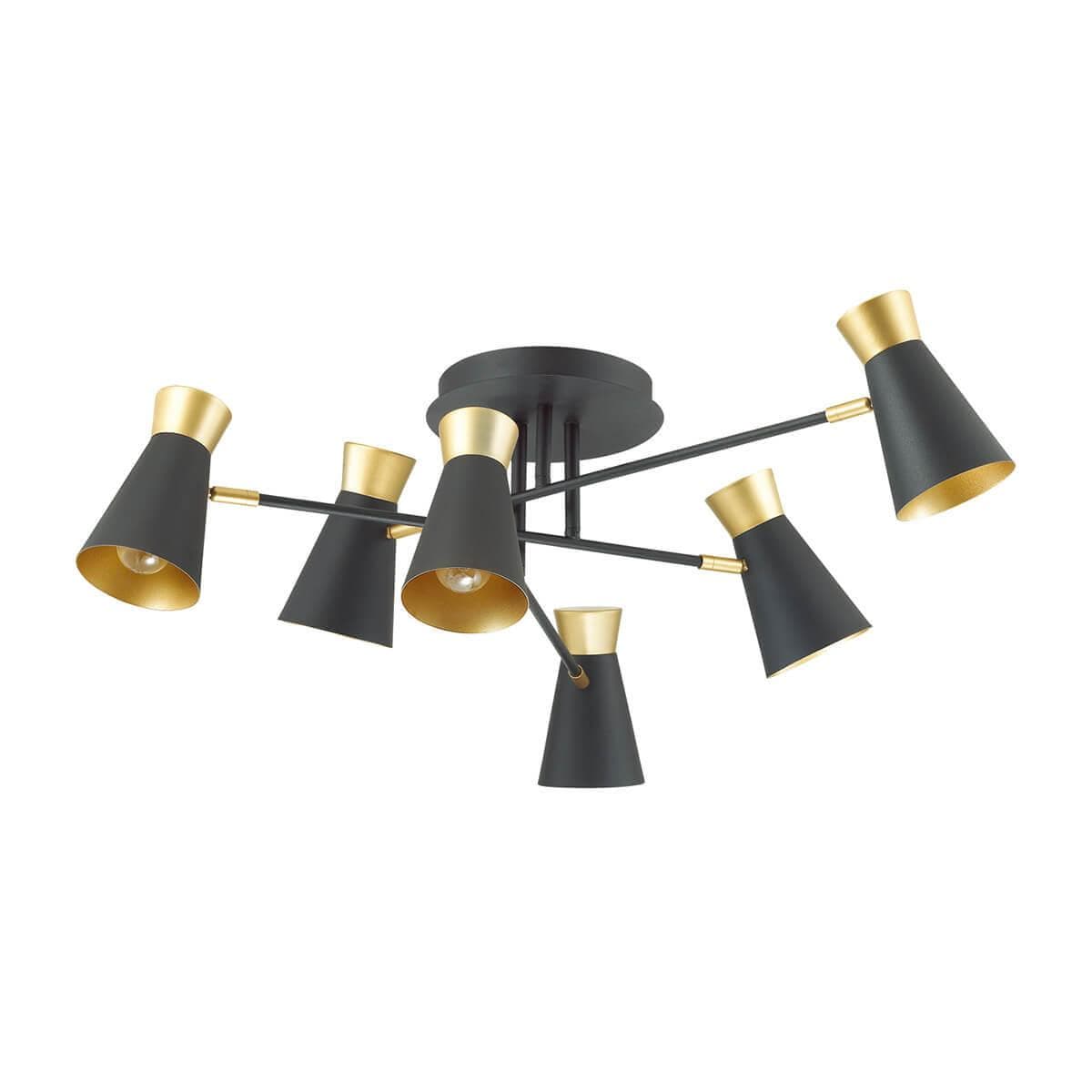Lumion 3790/6C LN19 080 матовый черный, золотой Люстра потолочная E14  6*40W 220V LIAM — миниатюра 2