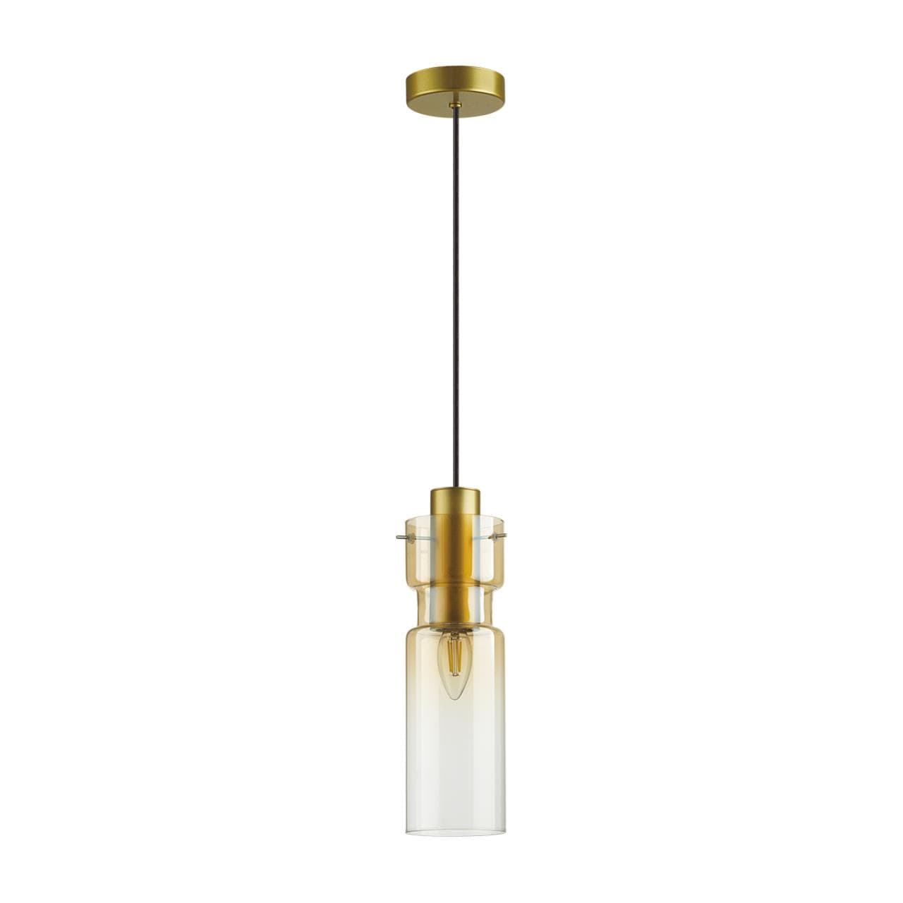 Odeon Light 5057/1A PENDANT ODL24 323 золотой/янтарный/металл/стекло Подвес E27 1*40W SCROW