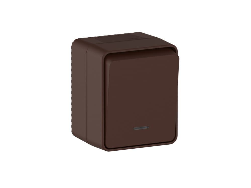 Systeme Electric AtlasDesign Profi54 Наруж Коричневый Выключатель 1-клавишный с подсветкой 10 АХ — миниатюра 8