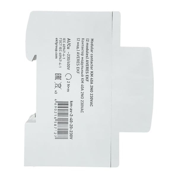 EKF Контактор модульный КМ 40А 2NO 230В АС (2 мод.) AVERES — миниатюра 4
