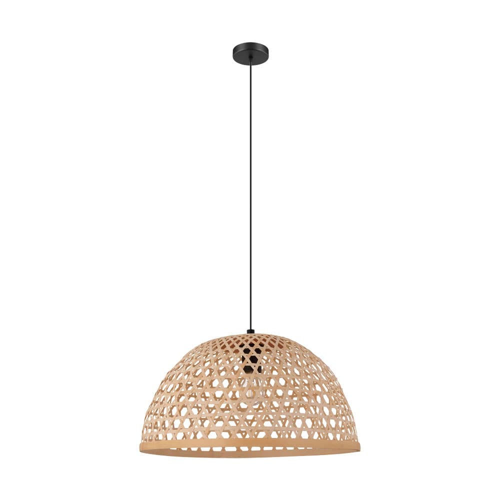 Eglo 43254 Подвес CLAVERDON, 1x40W (E27), 495, H1100, сталь, черный/дерево, натуральный
