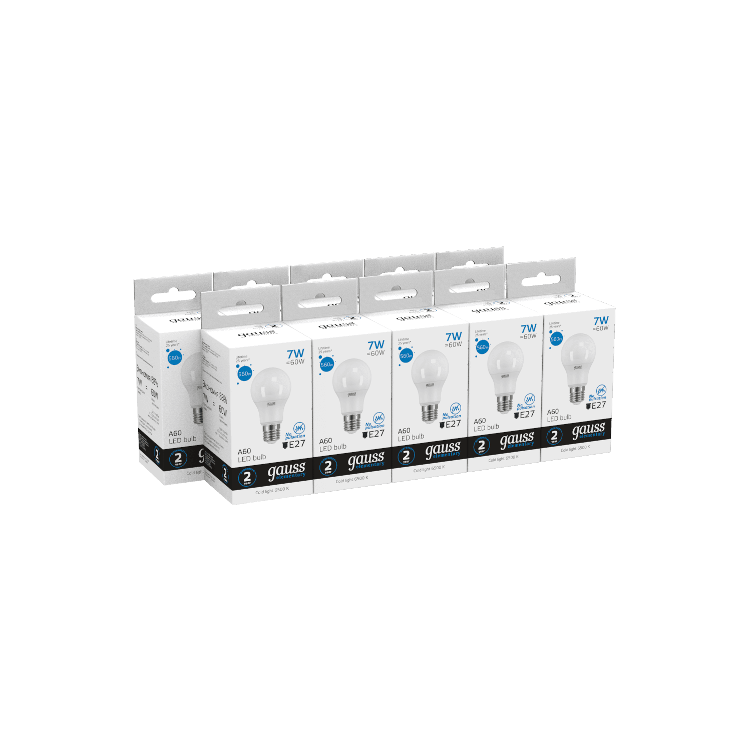 Gauss Лампа Elementary A60 7W 560lm 6500K E27 LED 23237A — миниатюра 5