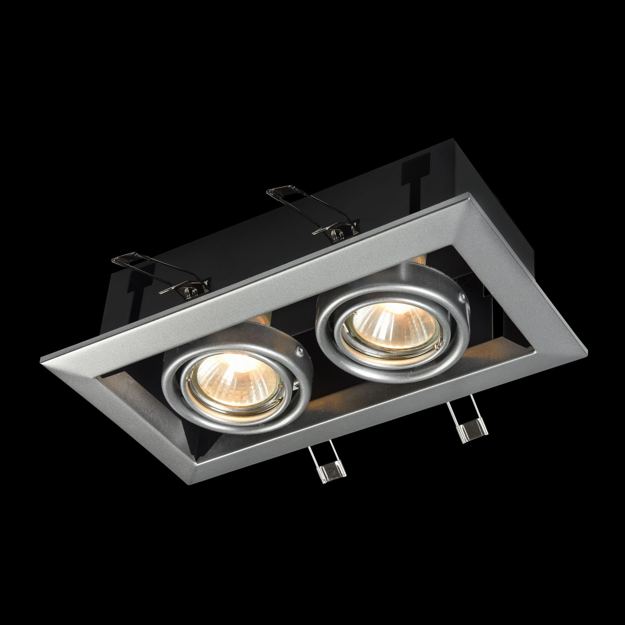 Maytoni DownLight Metal Серый Встроенный светильник 2xGU10 50W DL008-2-02-S — миниатюра 2