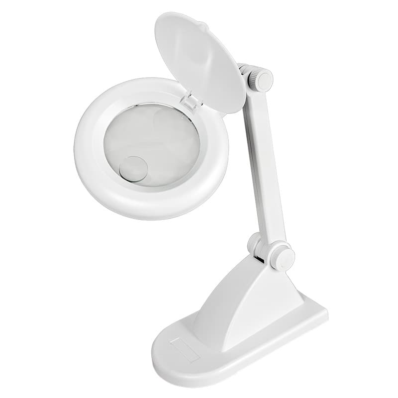 Лупа настольная 3D+12D с подсветкой, белая Rexant 31-0242 — миниатюра 1