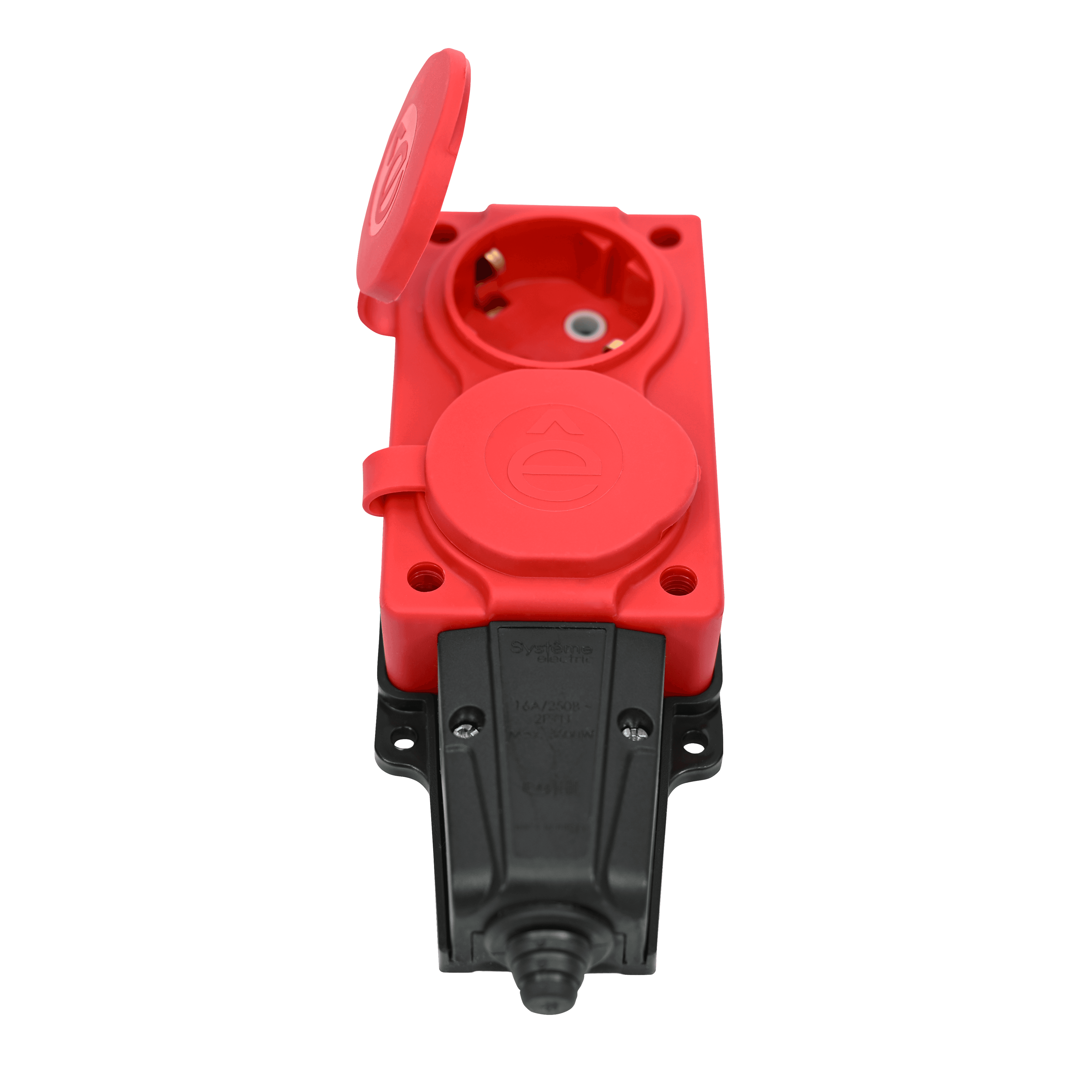 Systeme Electric MultiSet Красная Колодка 2х розетка 2К+З каучуковая 16А/250В IP44 — миниатюра 7