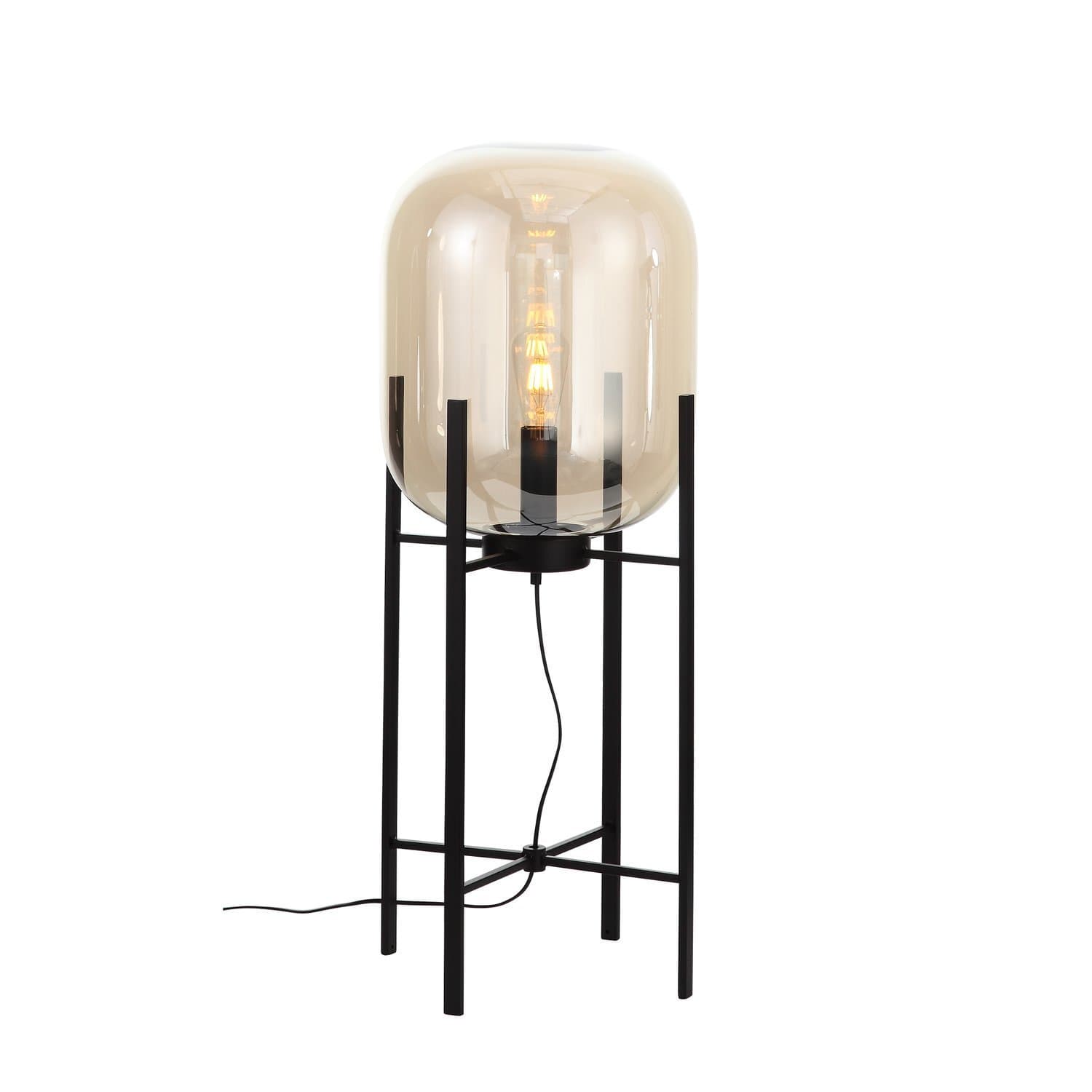 ST Luce SL1050.515.01 Торшер Черный/Коньячный E27 1*40W — миниатюра 1