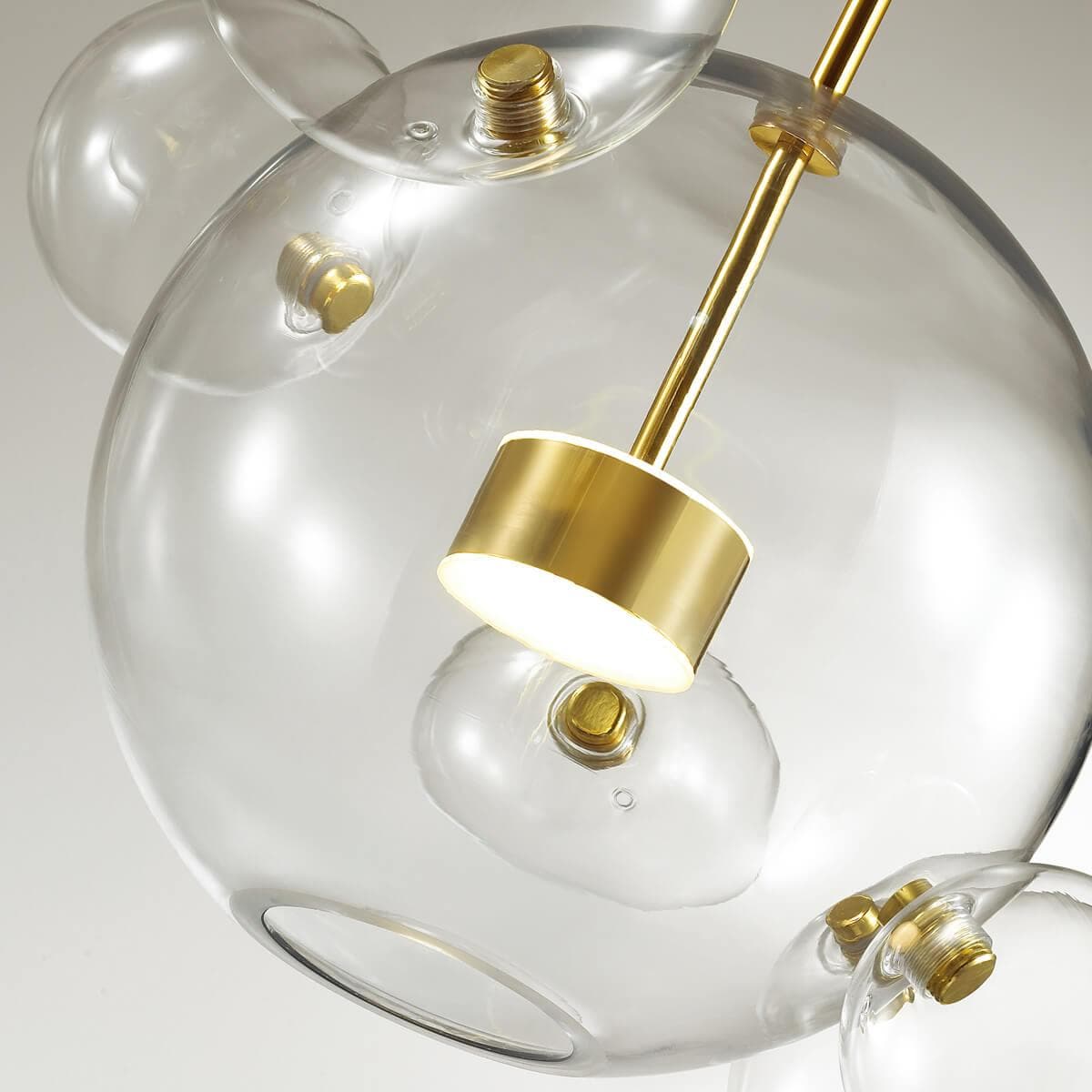 Odeon Light 4640/36L L-VISION (В 3-Х КОРОБКАХ) ODL21 15 золотой/прозрачный Люстра LED 36W 4000K BUBBLES — миниатюра 4