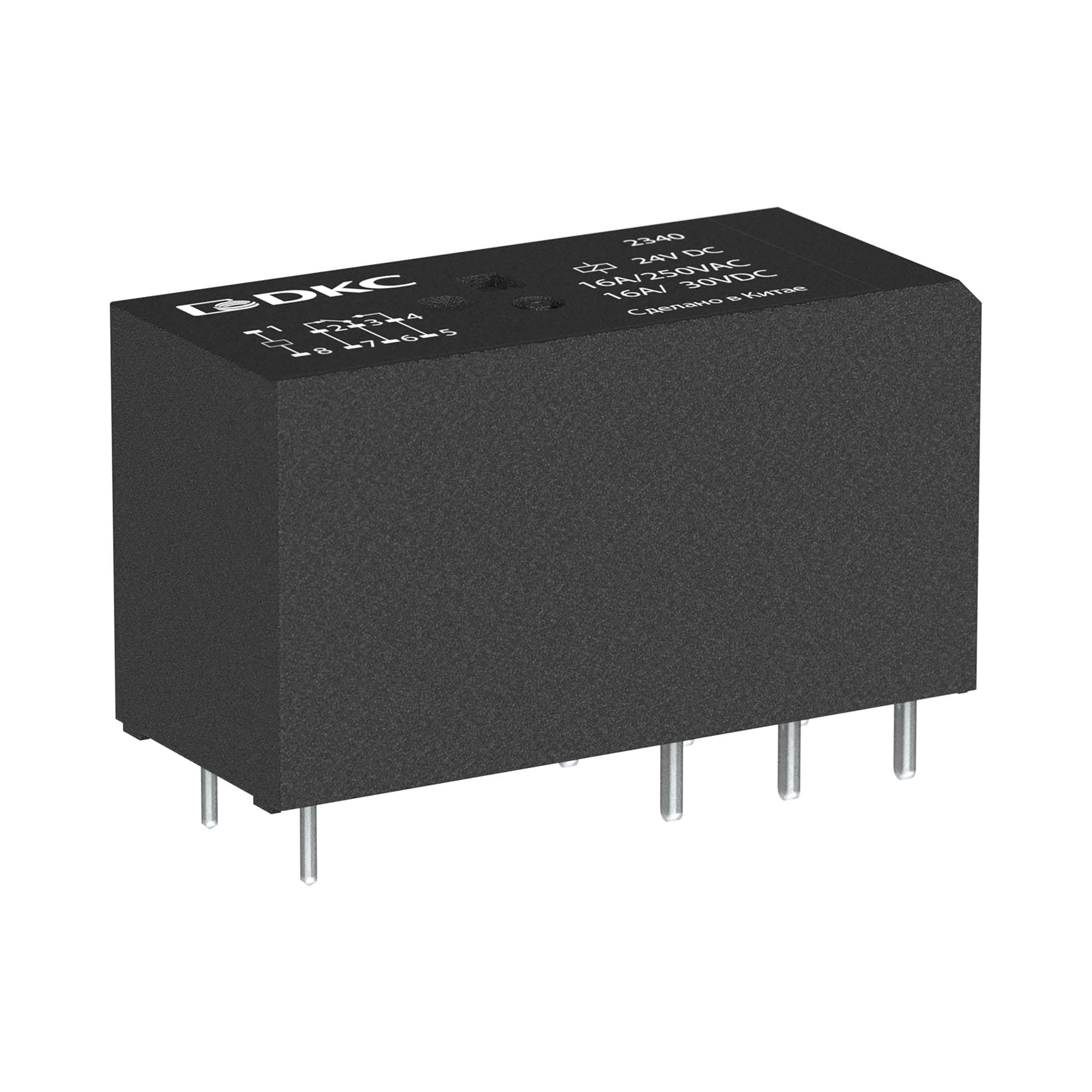 DKC Реле миниатюрное низкопрофильное, 2CO, ком. ток 8А, AgSnO2, напряжение 24V AC