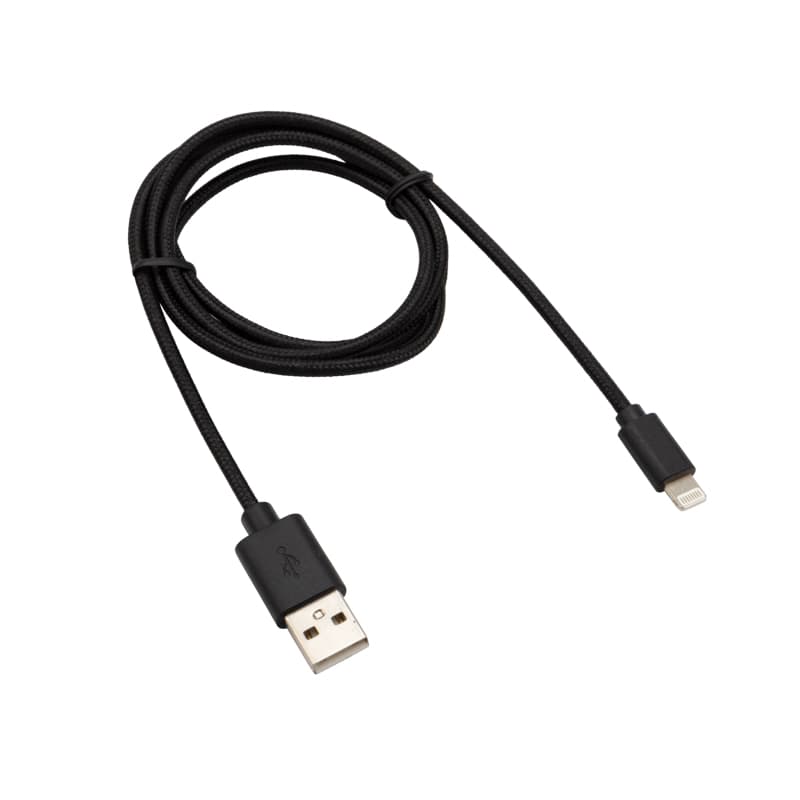 Кабель USB-Lightning для iPhone 1m/nylon/black/ Rexant 18-7055