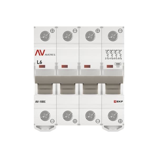 EKF Выключатель автоматический AV-10 DC 4P 6A (L) 10kA AVERES — миниатюра 4