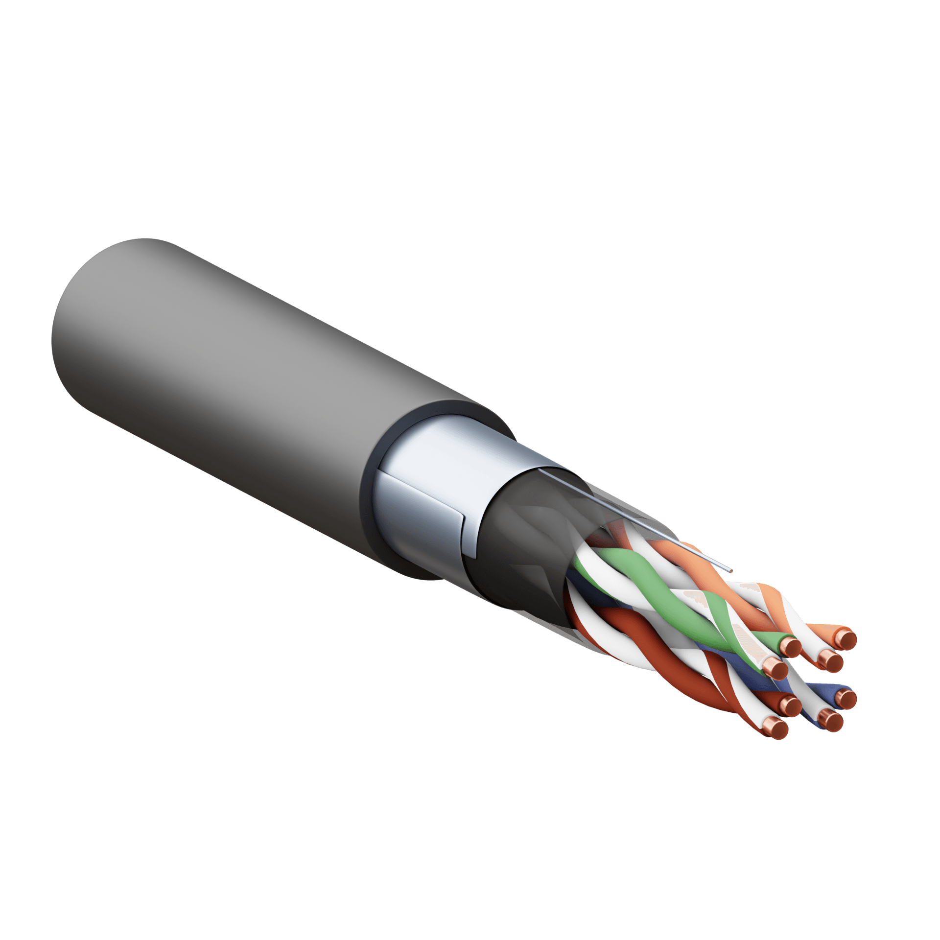 EKF Кабель витая пара TERACOM Cat.5E F/UTP 4 пары solid внешний оболочка LDPE цвет черный (упак. 305м)