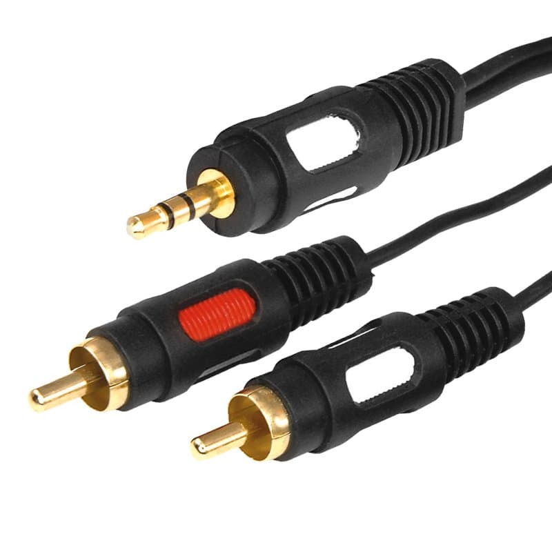 Шнур 3.5 Stereo шт - 2RCA шт 5М (GOLD) Rexant 17-4235