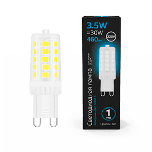 Gauss Лампа G9 AC185-265V 3,5W 460lm 6500K керамика LED 107009305
