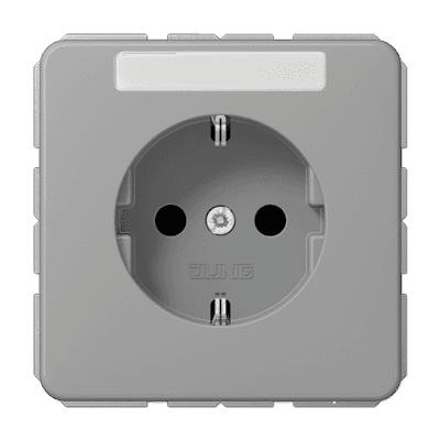 JUNG SCHUKO®-розетка 16 A / 250 B ~ с полем для надписи, серая CD1521BFNAGR