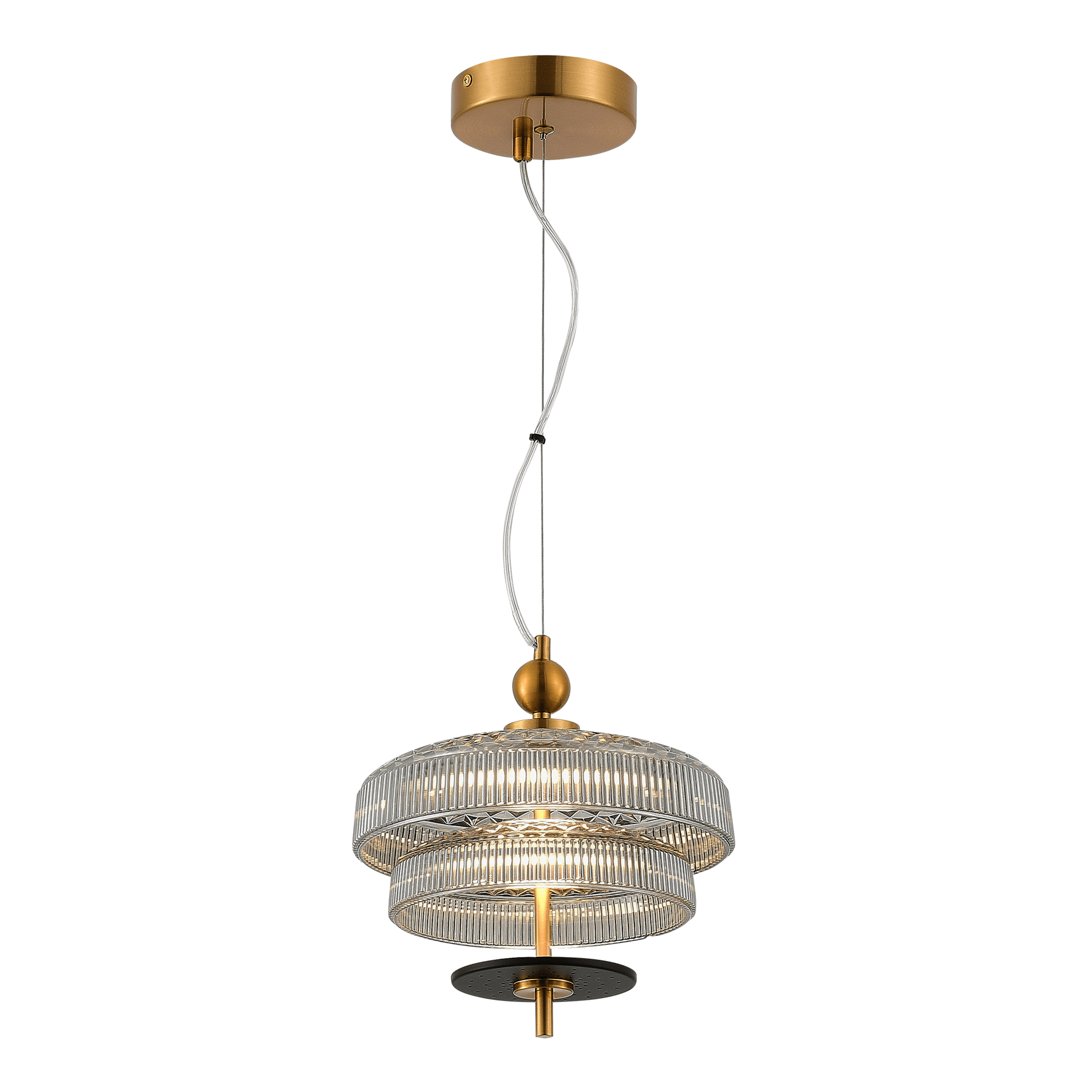 ST LUCE SL6122.303.01 Светильник подвесной Латунь/Латунь, Дымчатый LED 1*8W 3000K