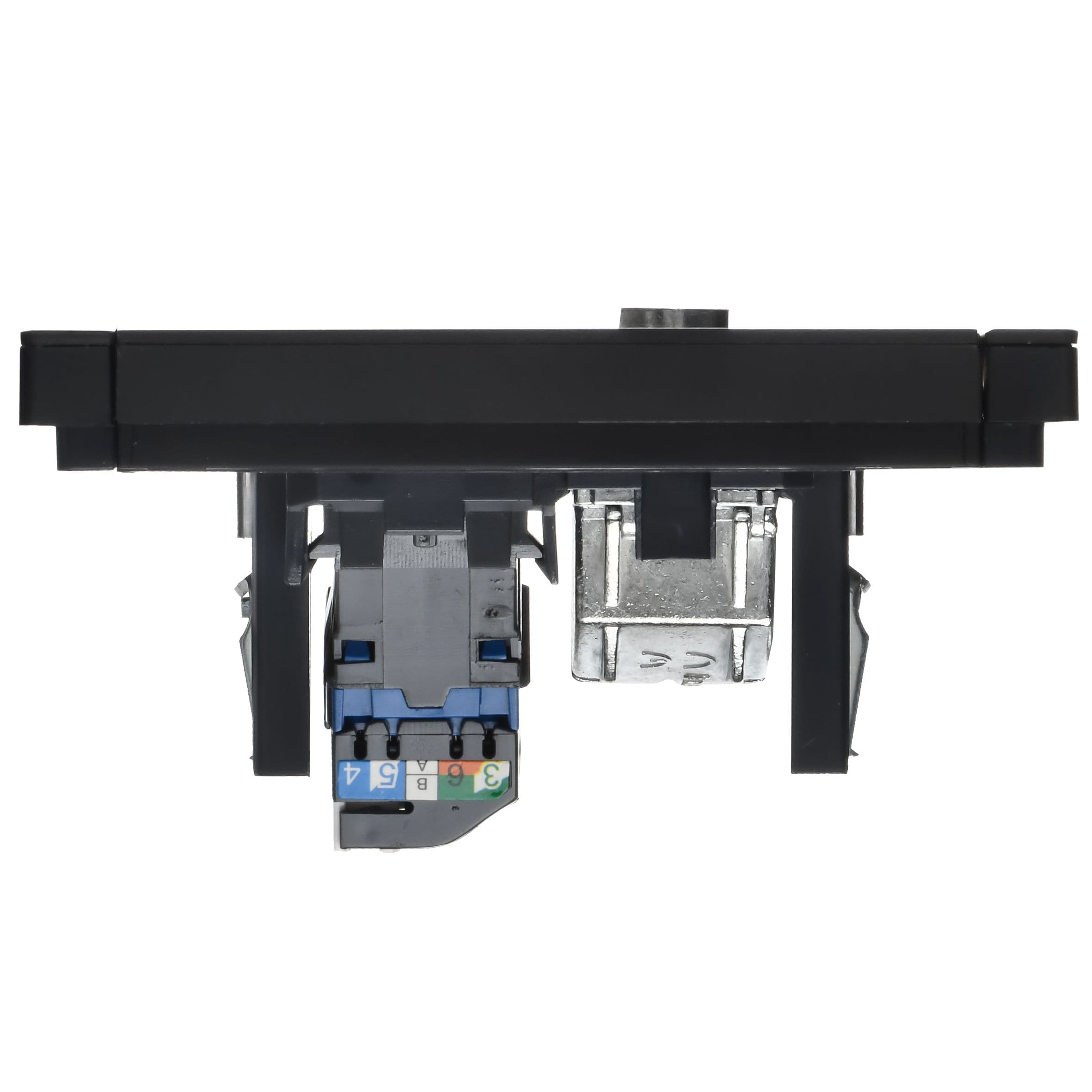 IEK FORTE&PIANO Металл Черный Розетка двойная TV+RJ45 кат.6 FP137M — миниатюра 5