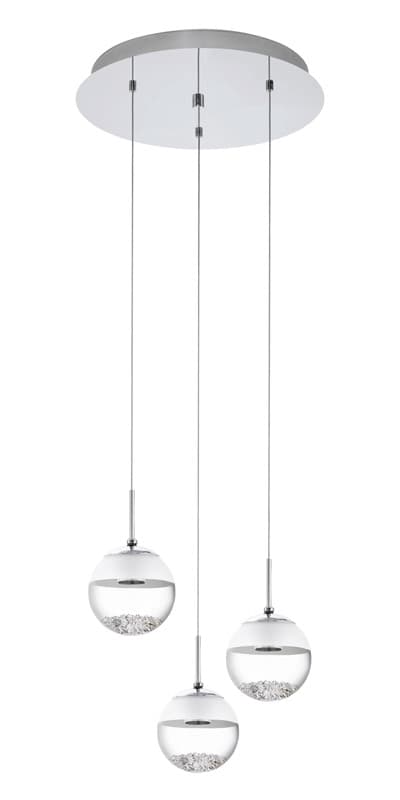 Eglo 93709 Светодиодная люстра MONTEFIO 1, 3х5W (LED), Ø400, хром/стекло, насыпной хрусталь