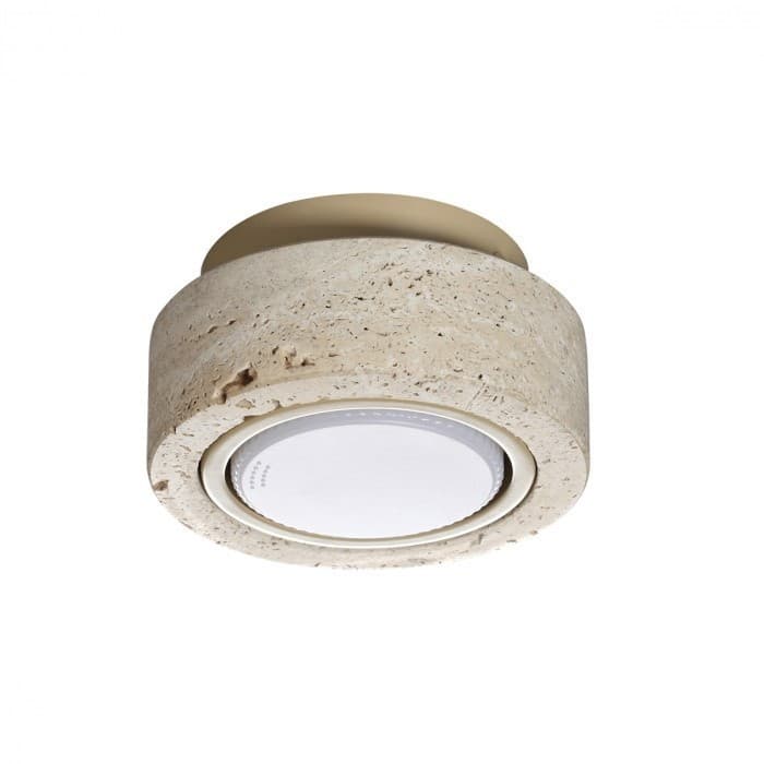 Odeon Light 6625/1C HIGHTECH ODL25 Потолочный св-к металл/камень/бежевый IP20 GX53 220V TRAVERTINO