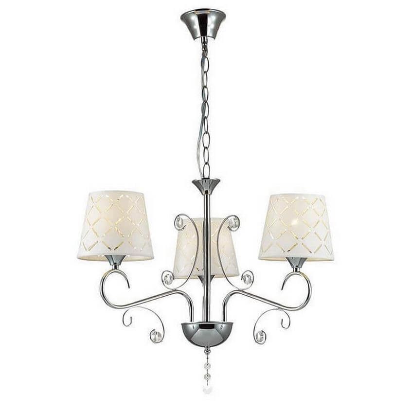 Lumion 2997/3 LN16 033 хром/ткань/хрусталь Люстра Е14 3*40W 220V FRITTA — миниатюра 1