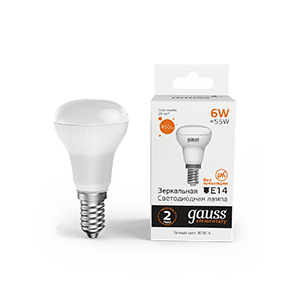 Gauss Лампа Elementary R50 6W 450lm 3000K Е14 LED 1/10/50 63116