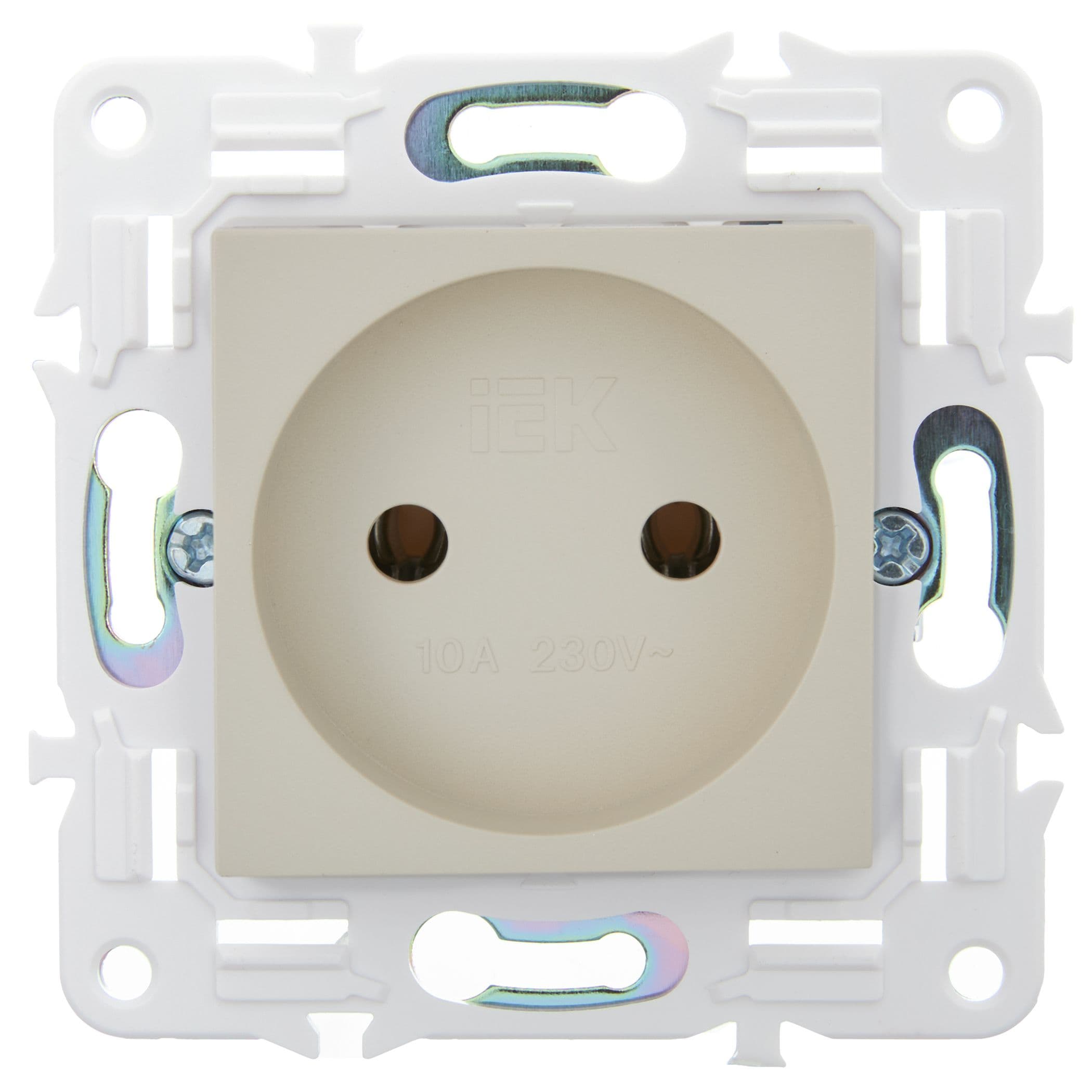 IEK SKANDY Бежевый Розетка б/з 10А SK-R02B — миниатюра 2