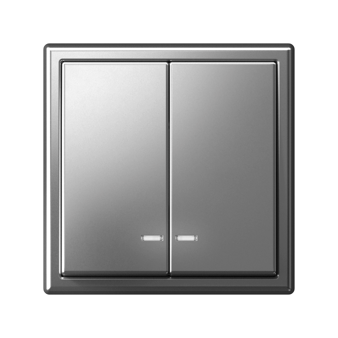 Systeme Electric ArtGallery Сталь Выключатель 2-клавишный с подсветкой, сх.5а, 10АХ, механизм, быстрозажим. клем. — миниатюра 8